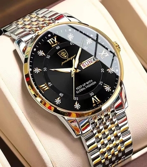 POEDAGAR 836 Mens Silver Gold Black